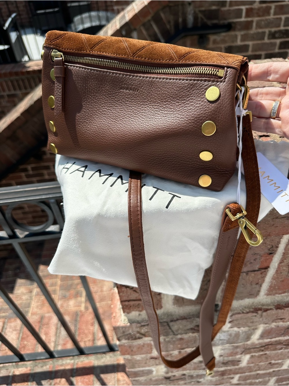Hammitt Women’s Suede Crossbody Bag, Dillon Small, chocolate. NWT - Picture 9 of 16